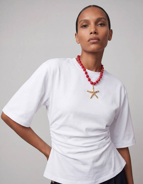 Beaded Starfish Ketting Rood SHOEBY ACCESSOIRES