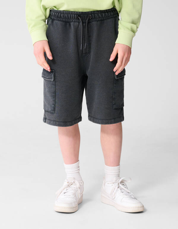 Loose Fit Cargo Short Donkergrijs SHOEBY BOYS