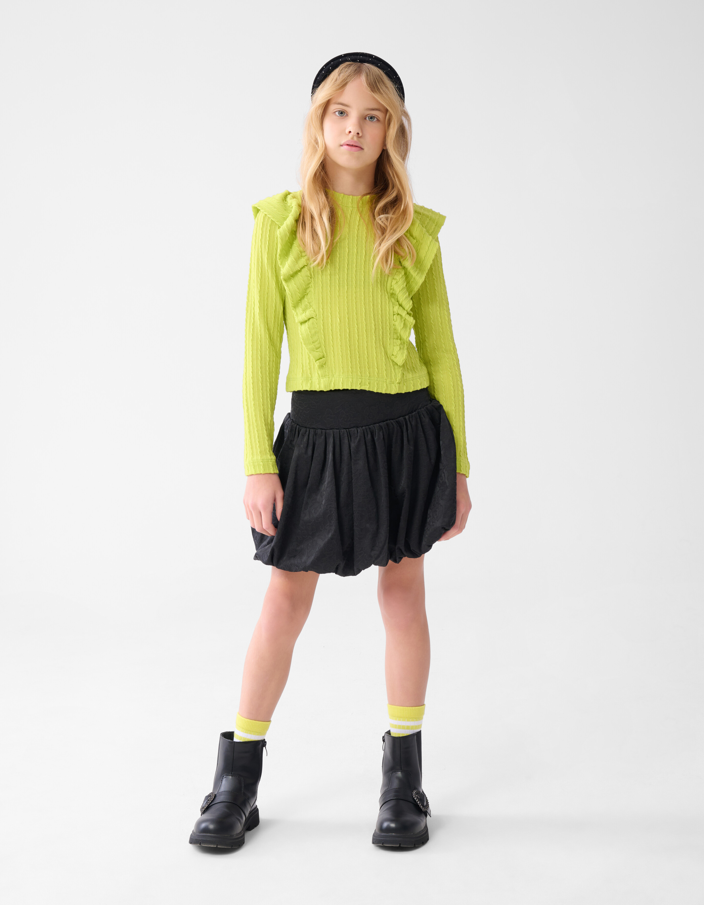 Kabel Ruffle Top Groen SHOEBY GIRLS