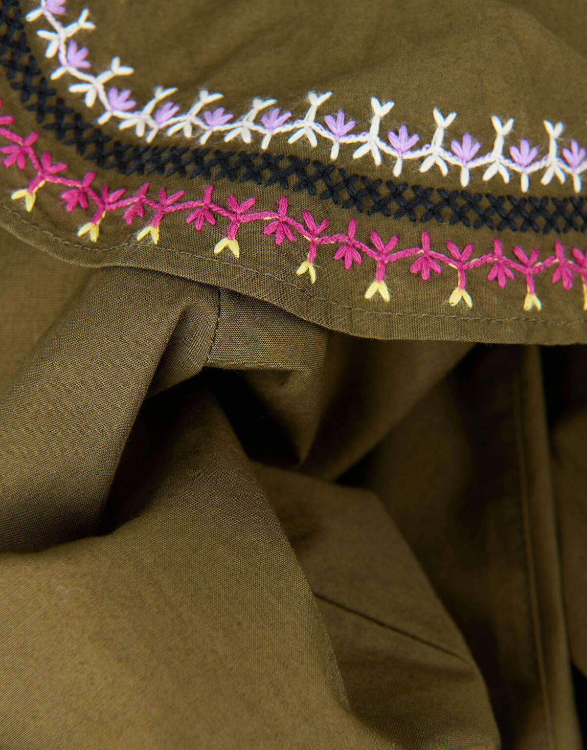 Embroidery Blouse Donkergroen SHOEBY WOMEN
