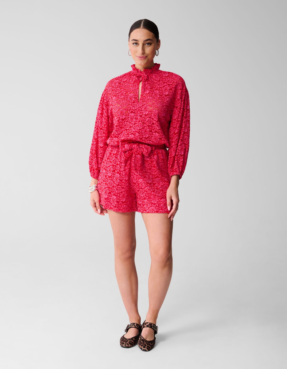 Kanten Ruffle Blouse Roze SHOEBY WOMEN