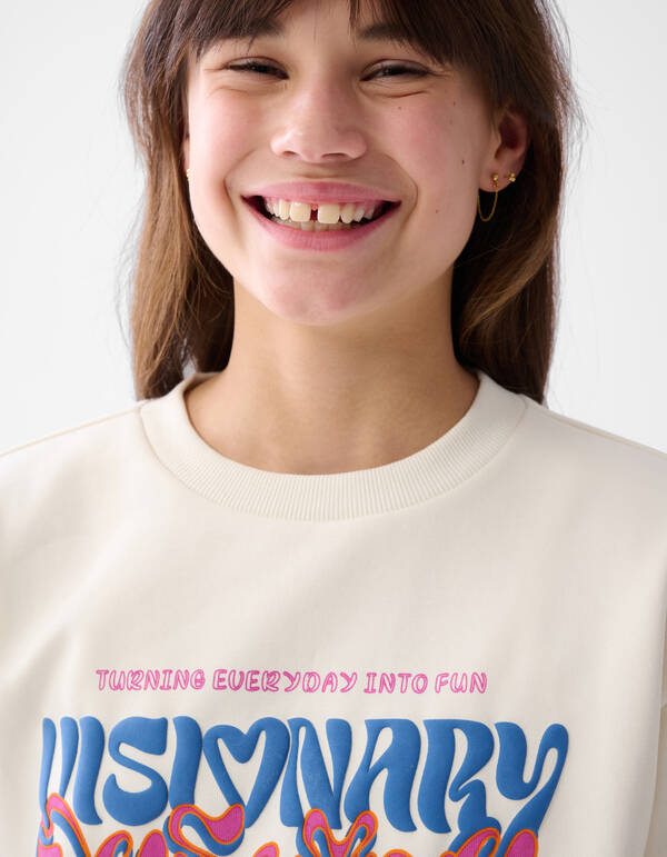 Artwork Sweater Gebroken Wit SHOEBY GIRLS