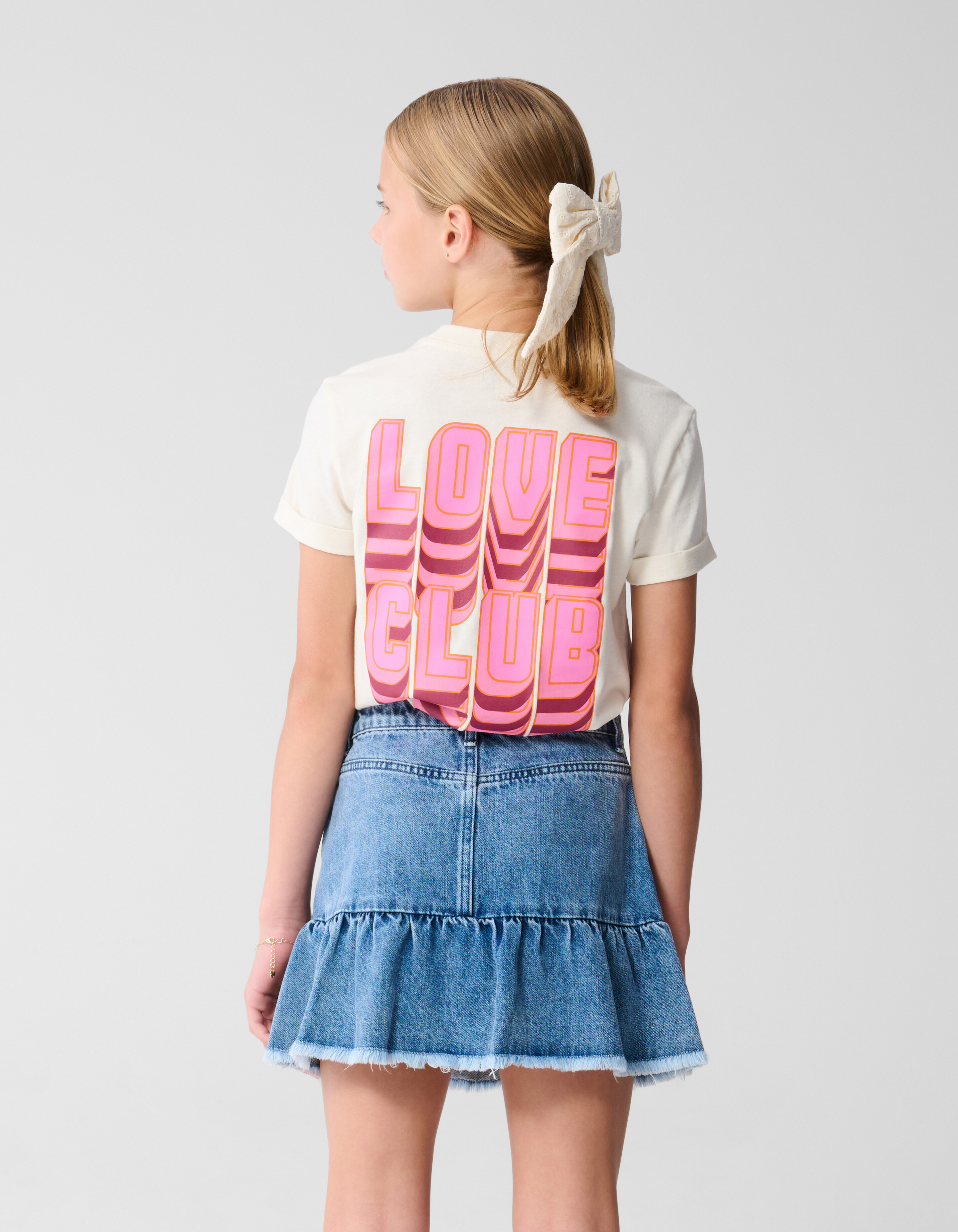 Love Club Artwork T-shirt Gebroken Wit SHOEBY GIRLS