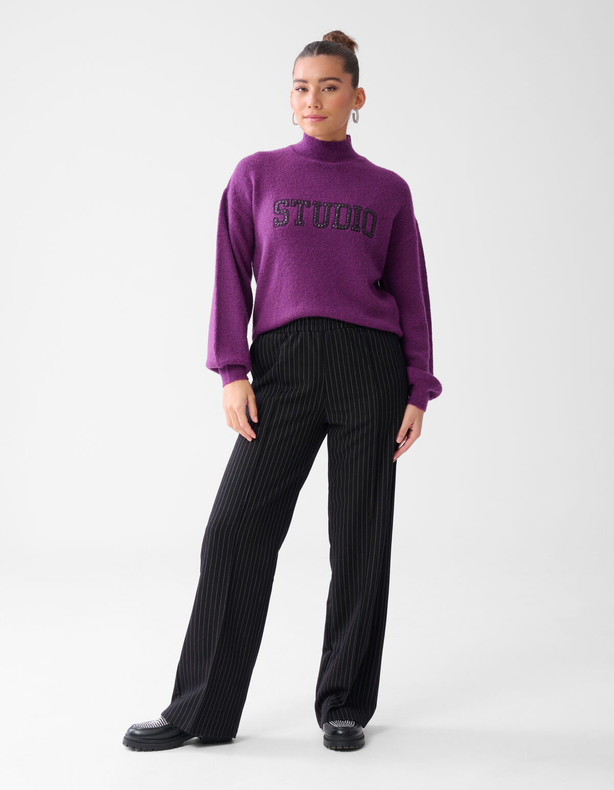 Studio Strass Trui Donkerpaars SHOEBY WOMEN