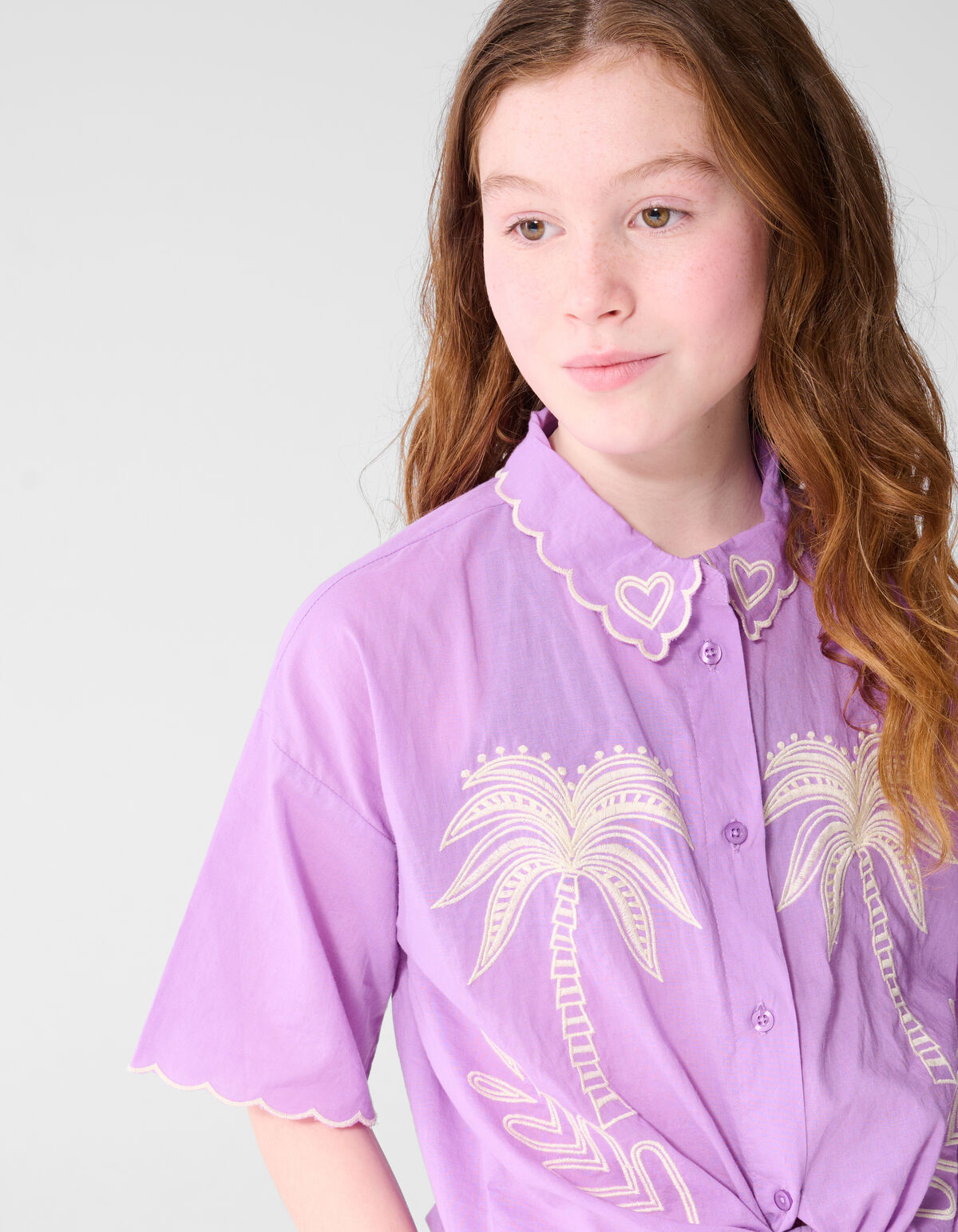 Tropical Embroidery Blouse Paars SHOEBY GIRLS