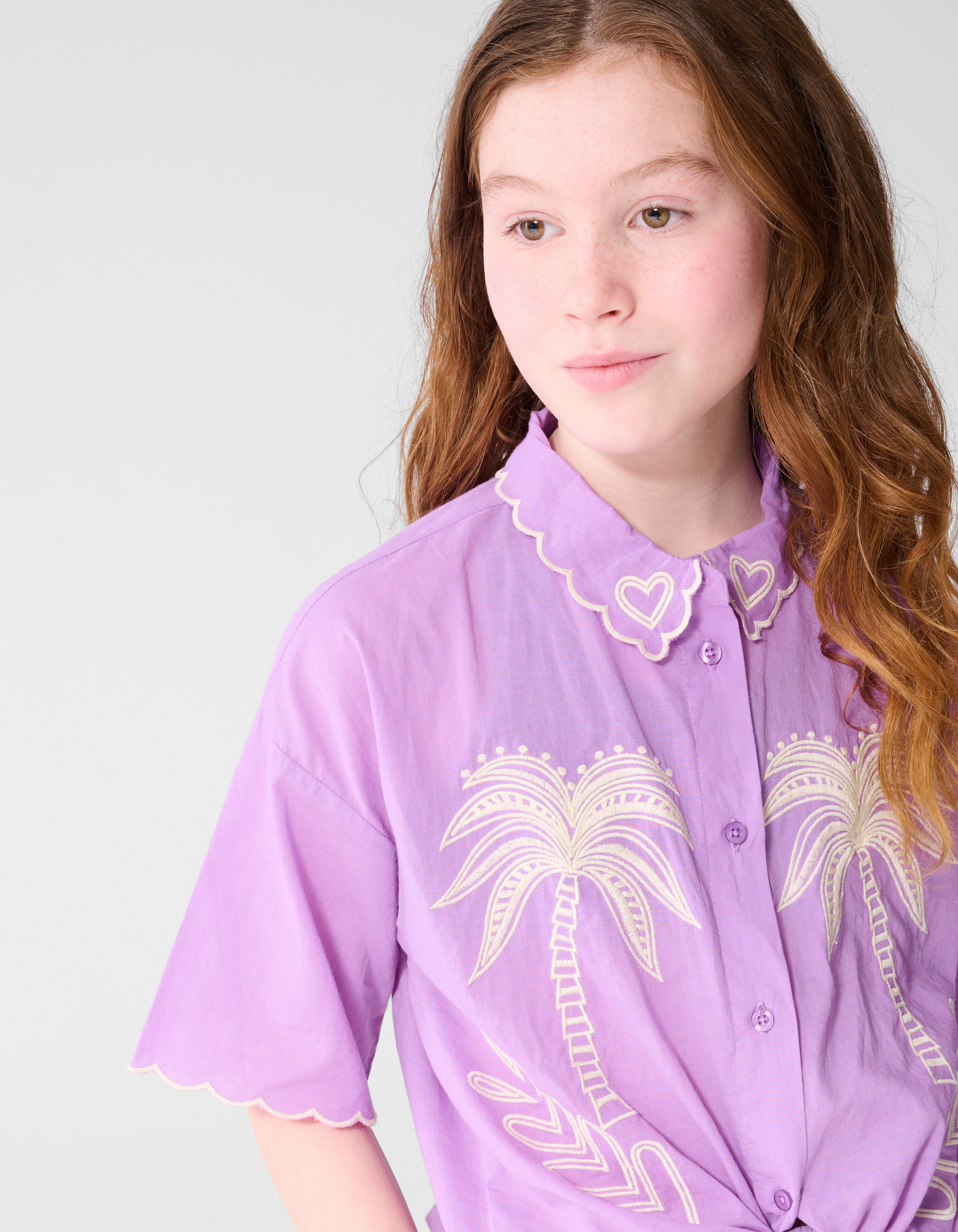 Tropical Embroidery Blouse Paars SHOEBY GIRLS