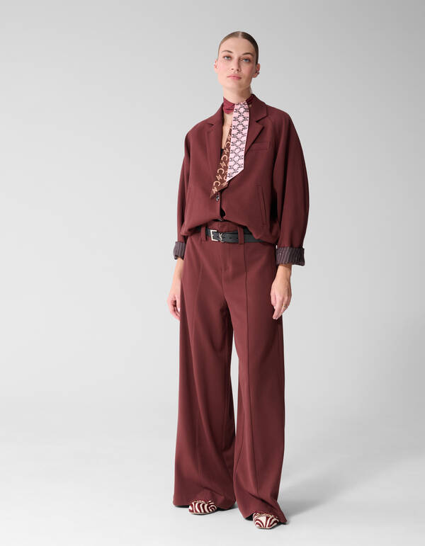 Wide Leg Fit Broek Donkerrood By Mieke SHOEBY WOMEN