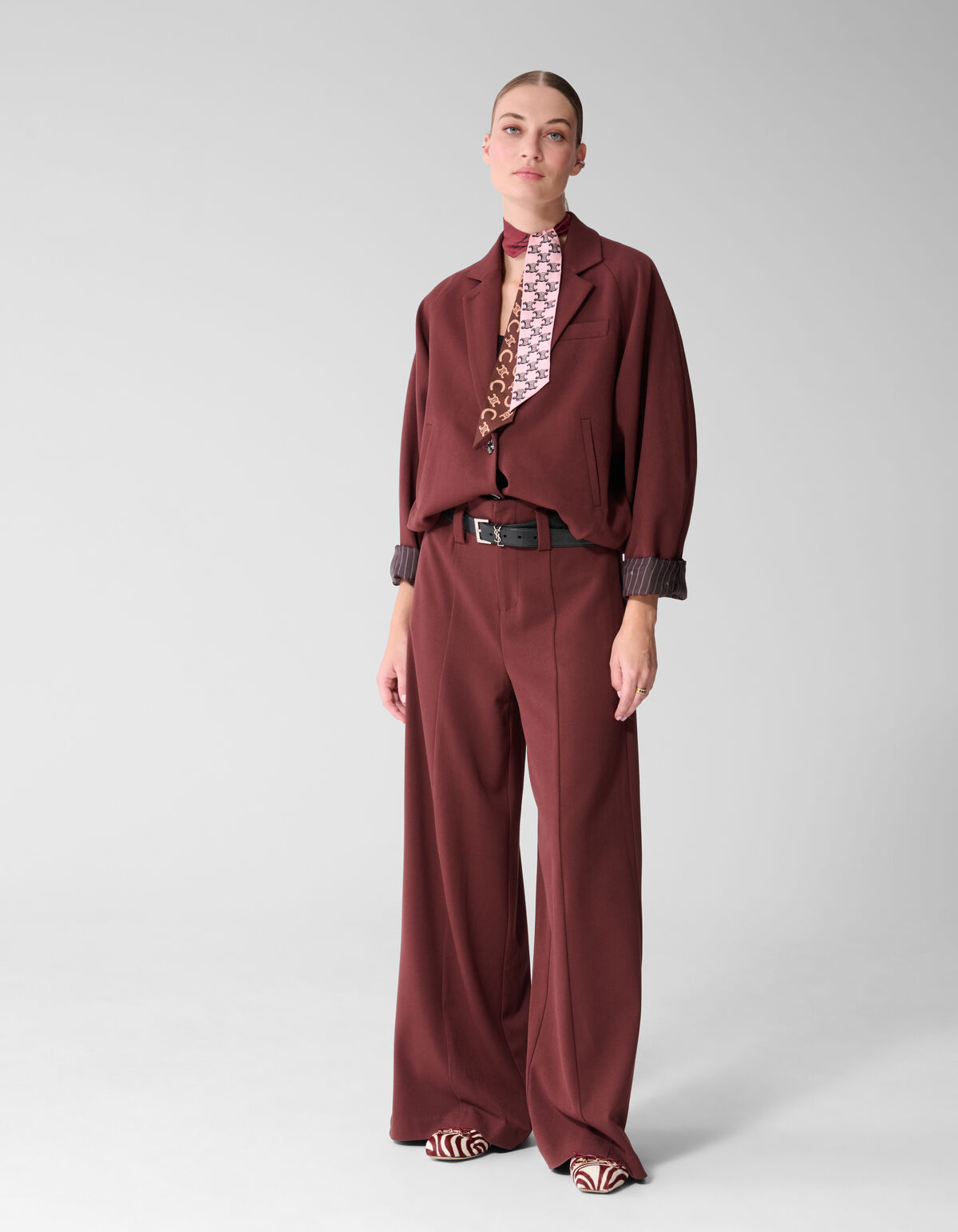 Wide Leg Fit Broek Donkerrood By Mieke SHOEBY WOMEN