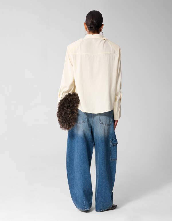 Soft Polo Blouse Ecru SHOEBY WOMEN