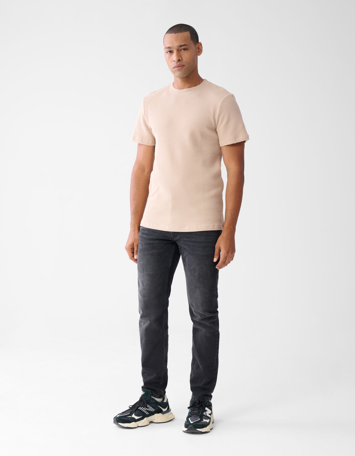 Structuur T-shirt Zand SHOEBY MEN