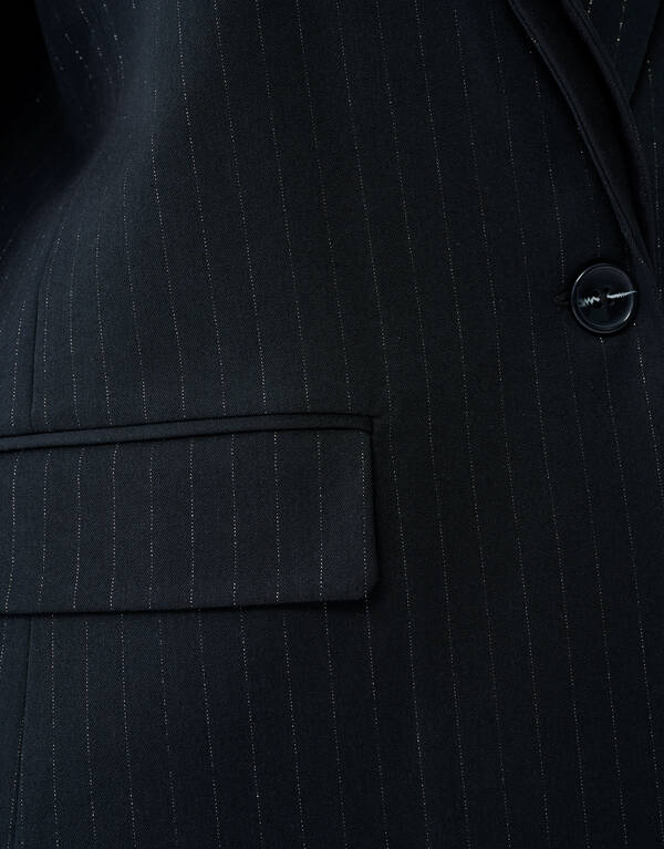 Lurex Pinstripe Blazer Zwart By Mieke SHOEBY WOMEN