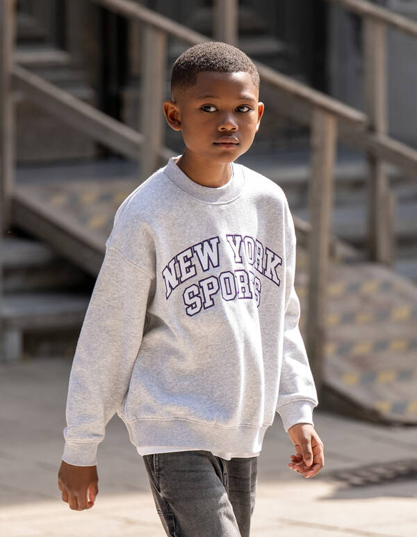 New York Artwork Sweater Lichtgrijs SHOEBY BOYS
