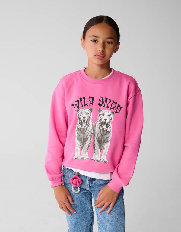 Tijger Artwork Sweater Roze SHOEBY GIRLS