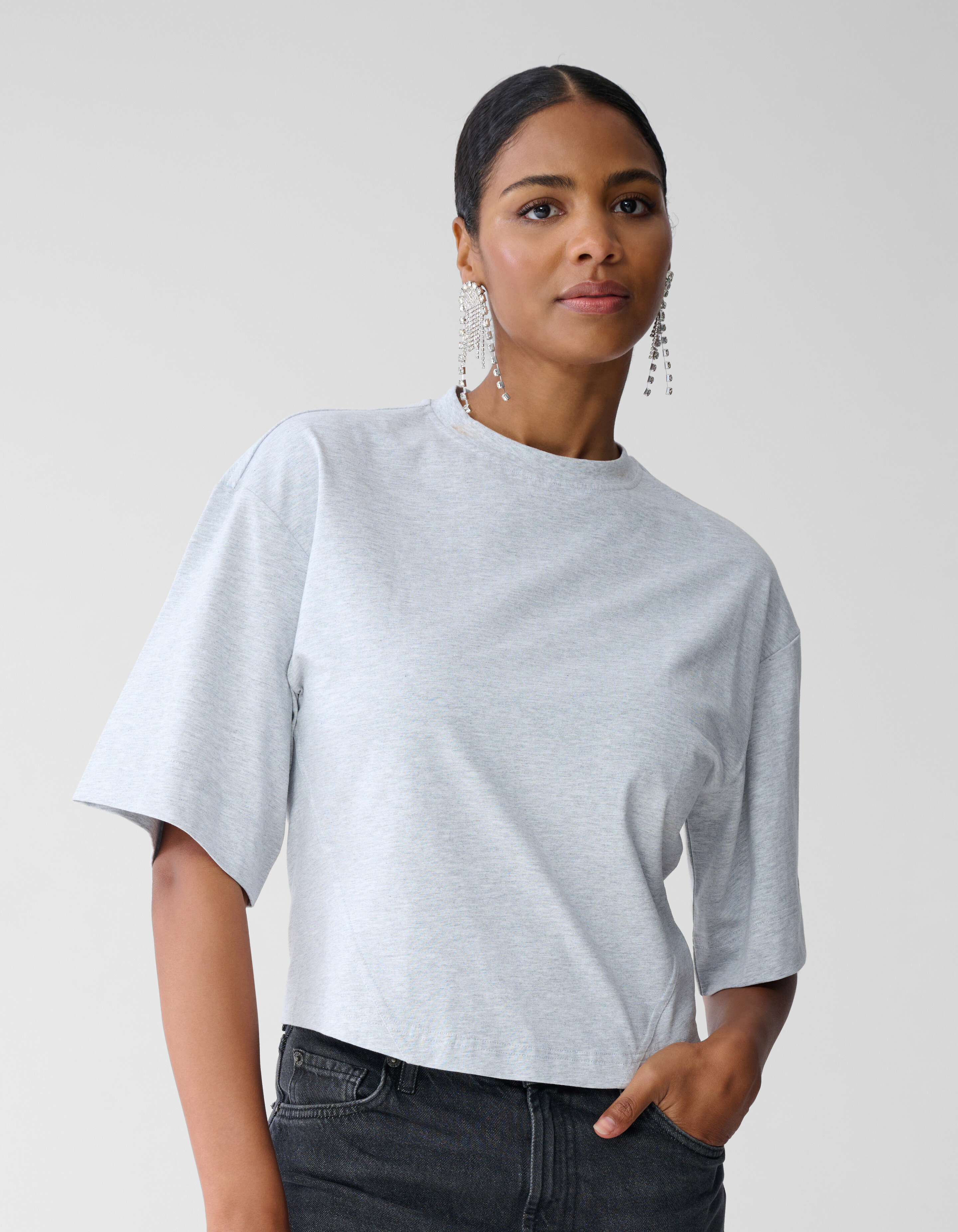 Getailleerd T-shirt Lichtgrijs SHOEBY WOMEN