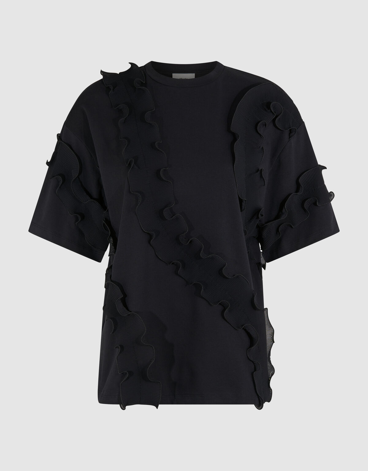 Ruffle T-shirt Zwart SHOEBY WOMEN