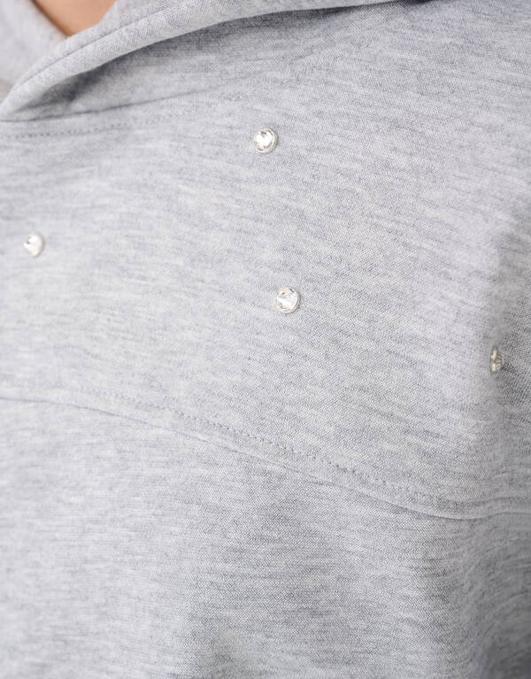Strass Hoodie Lichtgrijs SHOEBY GIRLS
