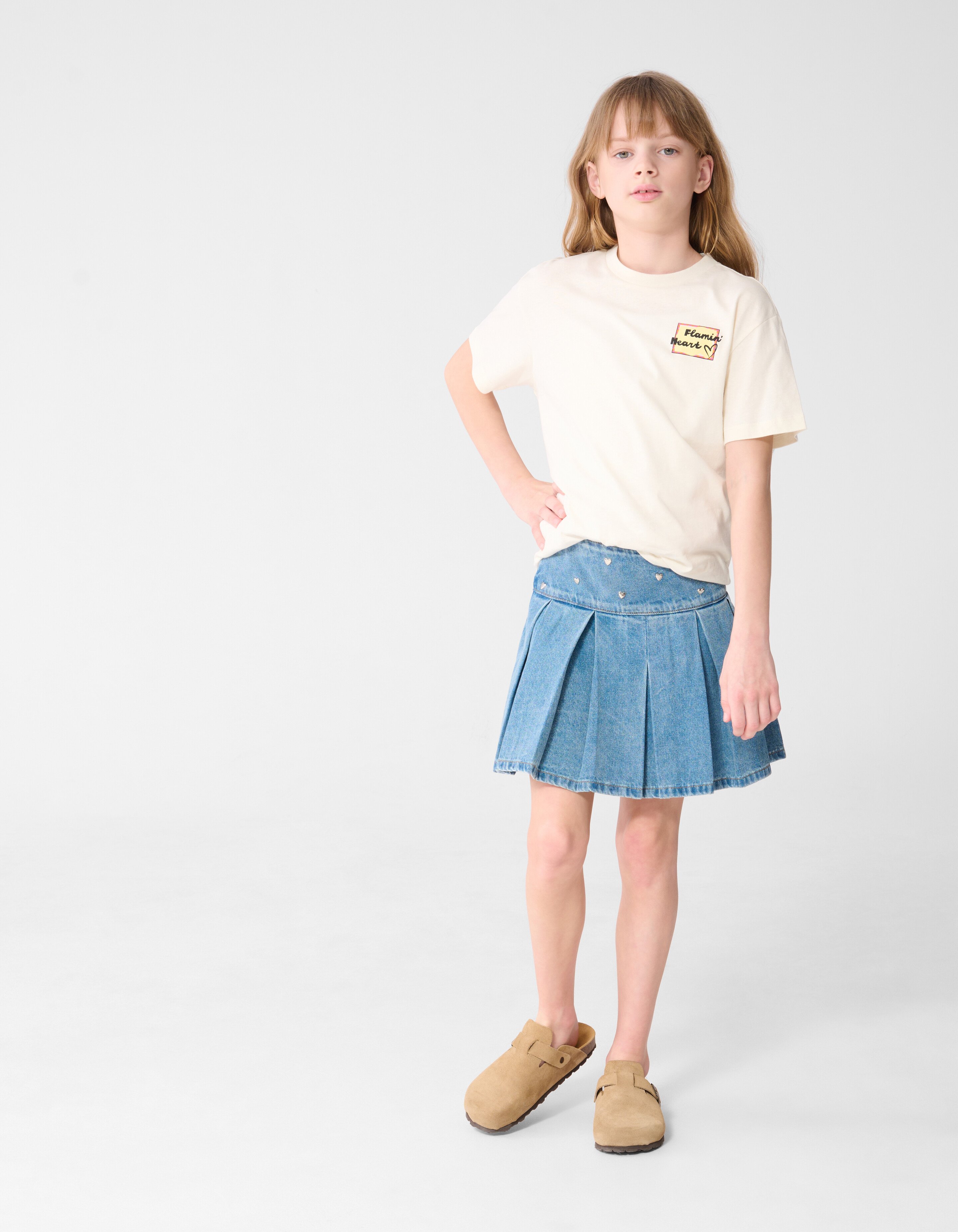 Flame Artwork T-shirt Gebroken Wit SHOEBY GIRLS