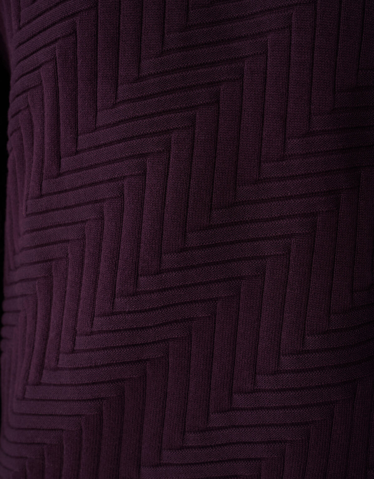 Structuur Knit Sweater Donkerrood SHOEBY MEN
