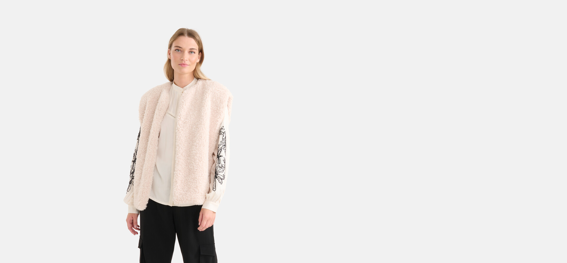 Teddy Gilet Gebroken Wit SHOEBY WOMEN