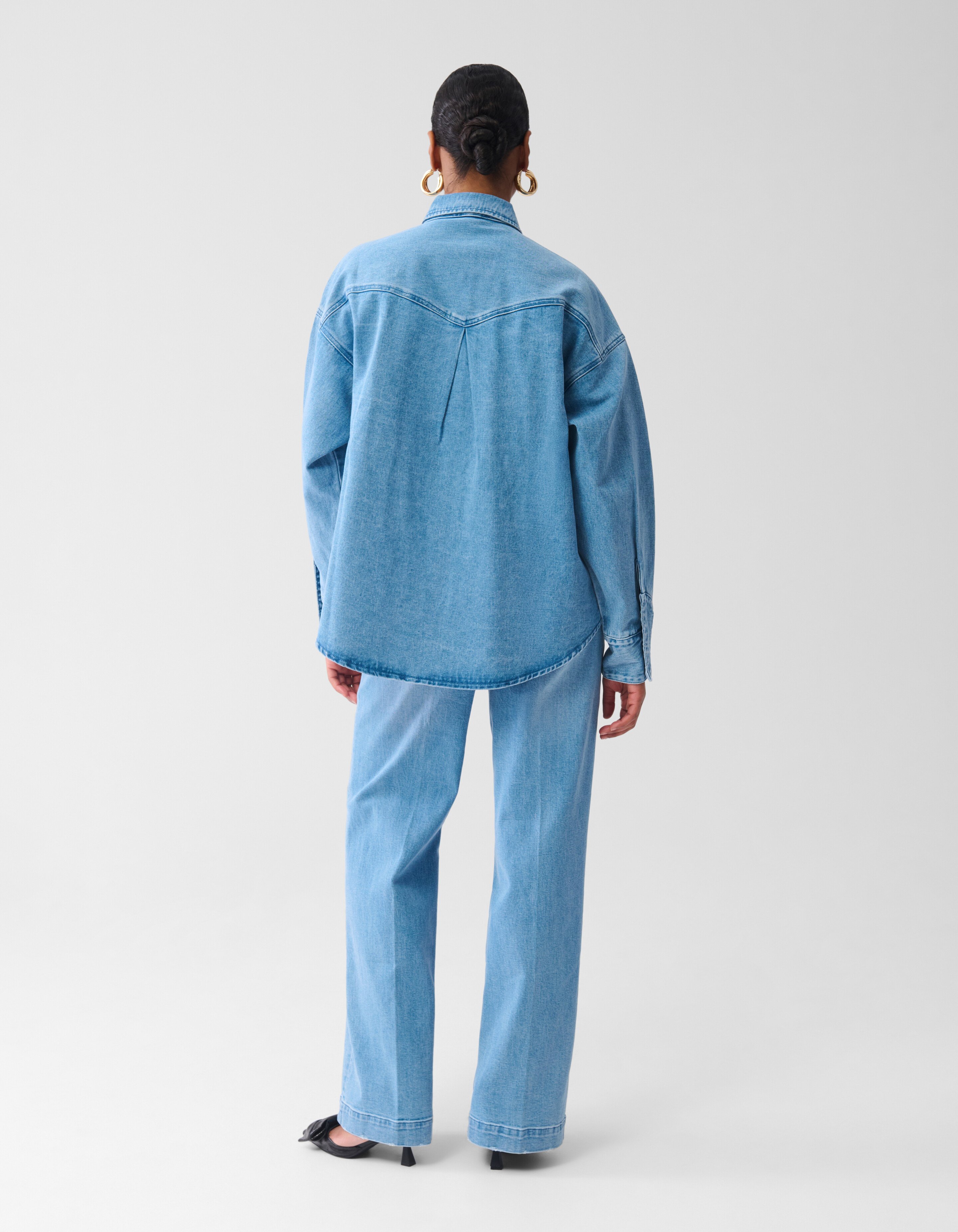 Oversized Denim Blouse Mediumstone By Fred SHOEBY WOMEN
