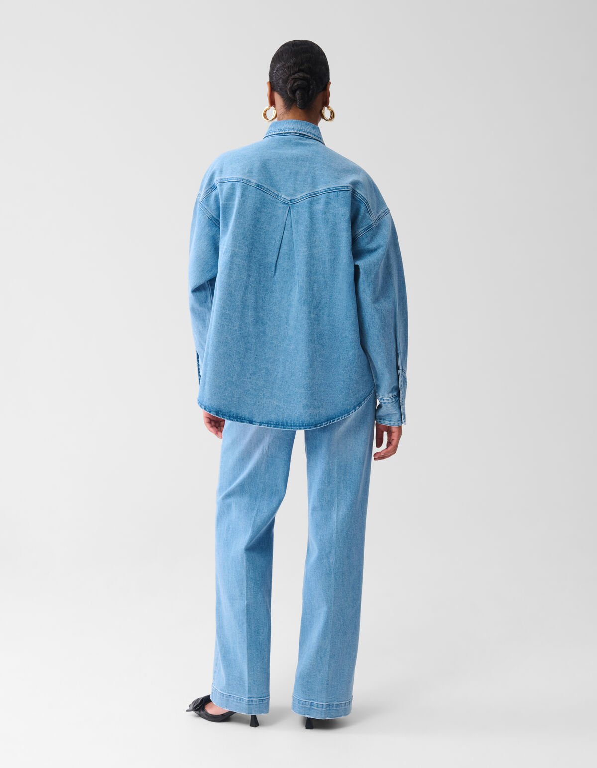 Oversized Denim Blouse Mediumstone By Fred SHOEBY WOMEN