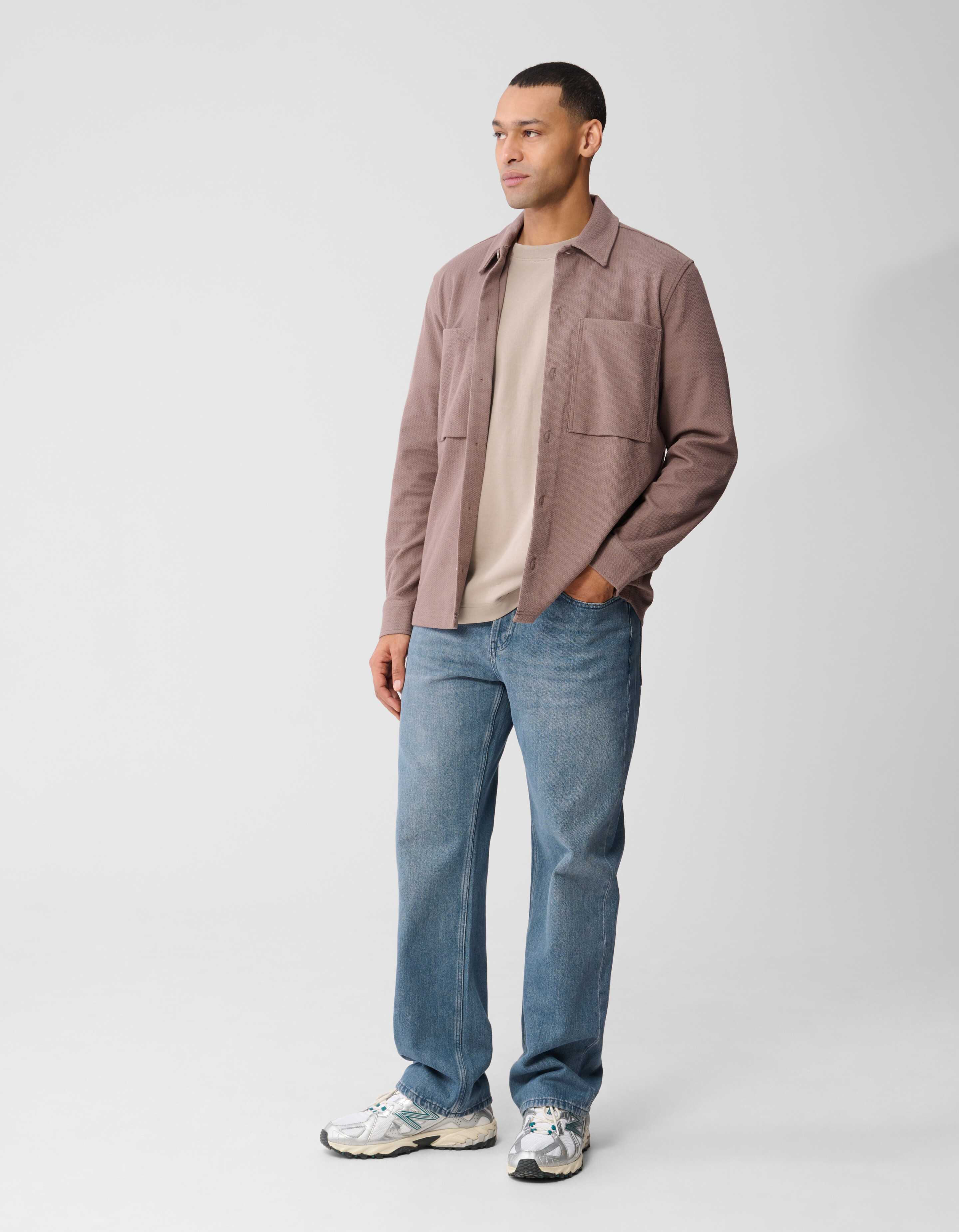 Structuur Overshirt Lichtbruin SHOEBY MEN