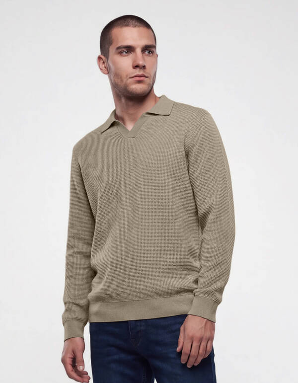 Gebreide Polo Trui Groen SHOEBY MEN