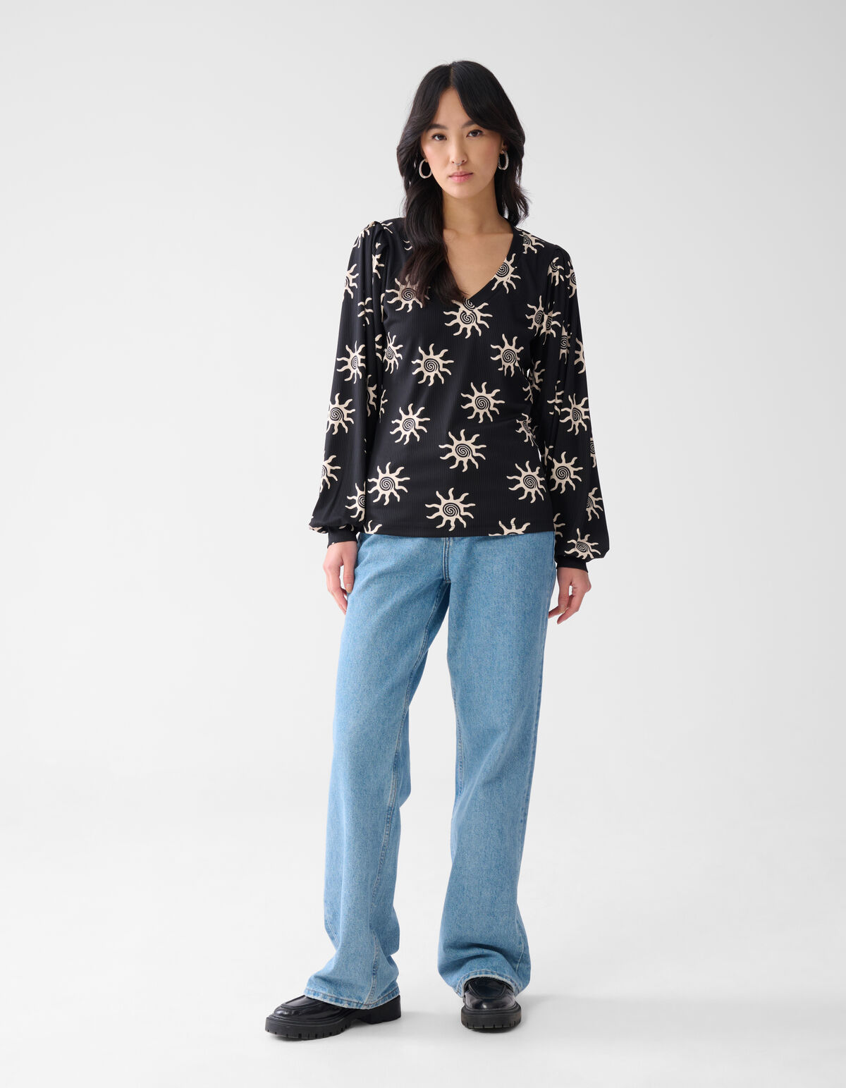 Rib Jersey Top Zwart SHOEBY WOMEN