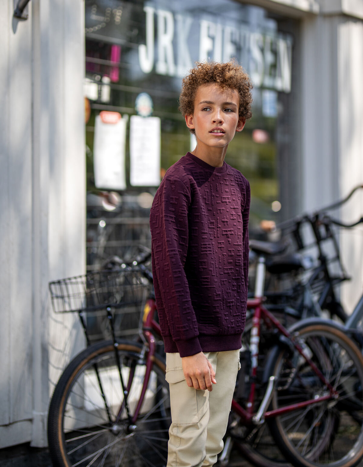 Structuur Sweater Bordeaux SHOEBY BOYS