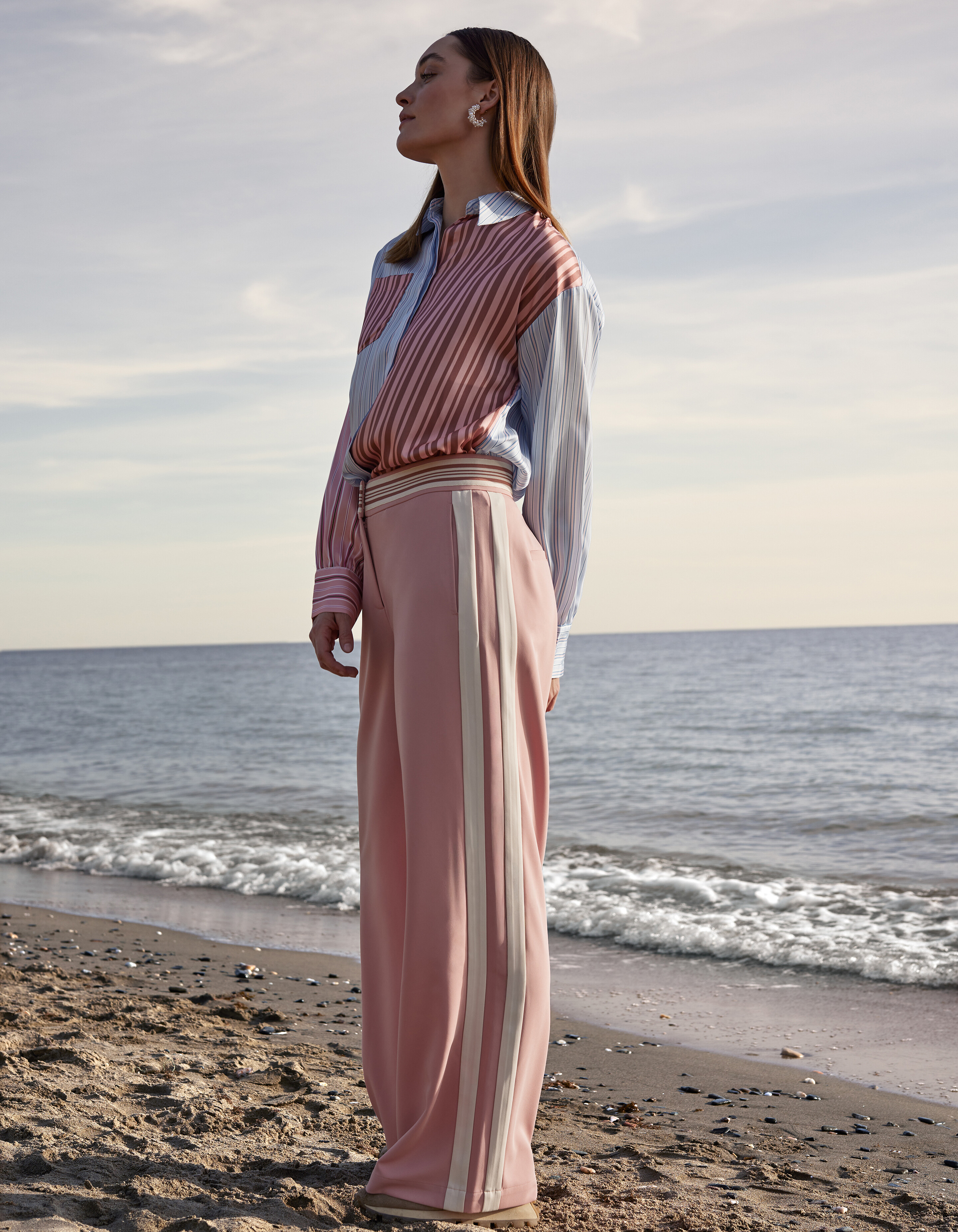 Sporty Wide Leg Broek Lichtroze By Mieke SHOEBY WOMEN
