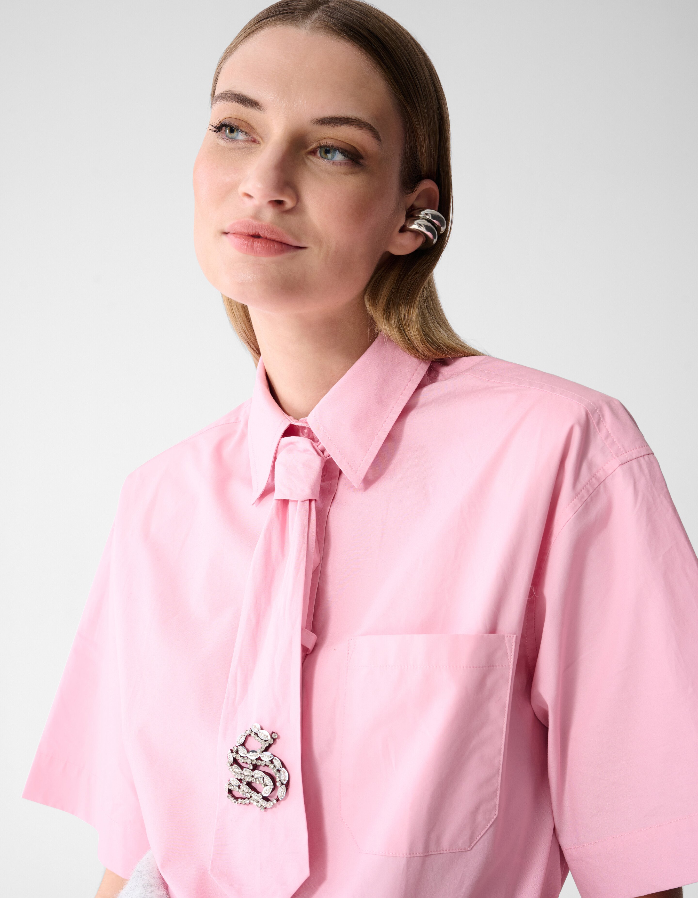 Oversized Stropdas Blouse Roze SHOEBY WOMEN