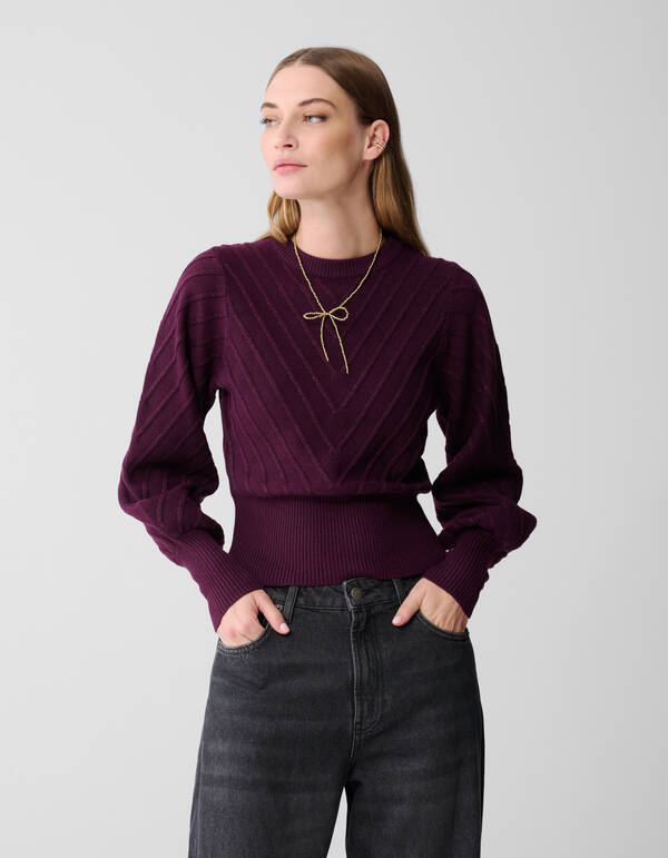 Glitter Gebreide Trui Donkerrood SHOEBY WOMEN