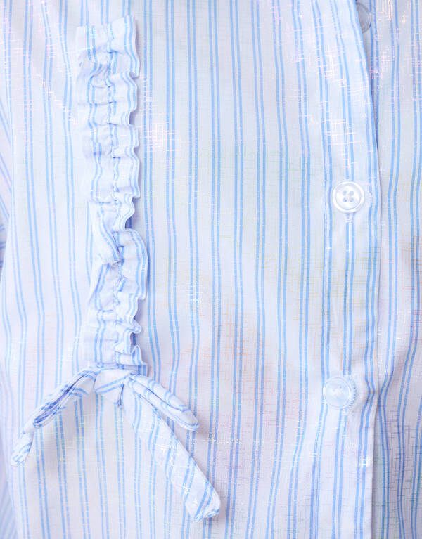 Shiny Pinstripe Blouse Lichtblauw SHOEBY GIRLS