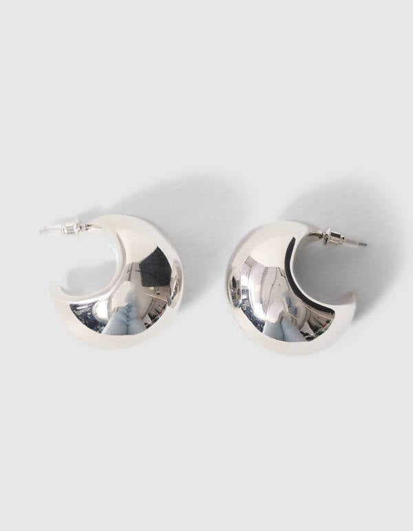 Bulky Big Hoop Oorbellen Zilver SHOEBY ACCESSOIRES