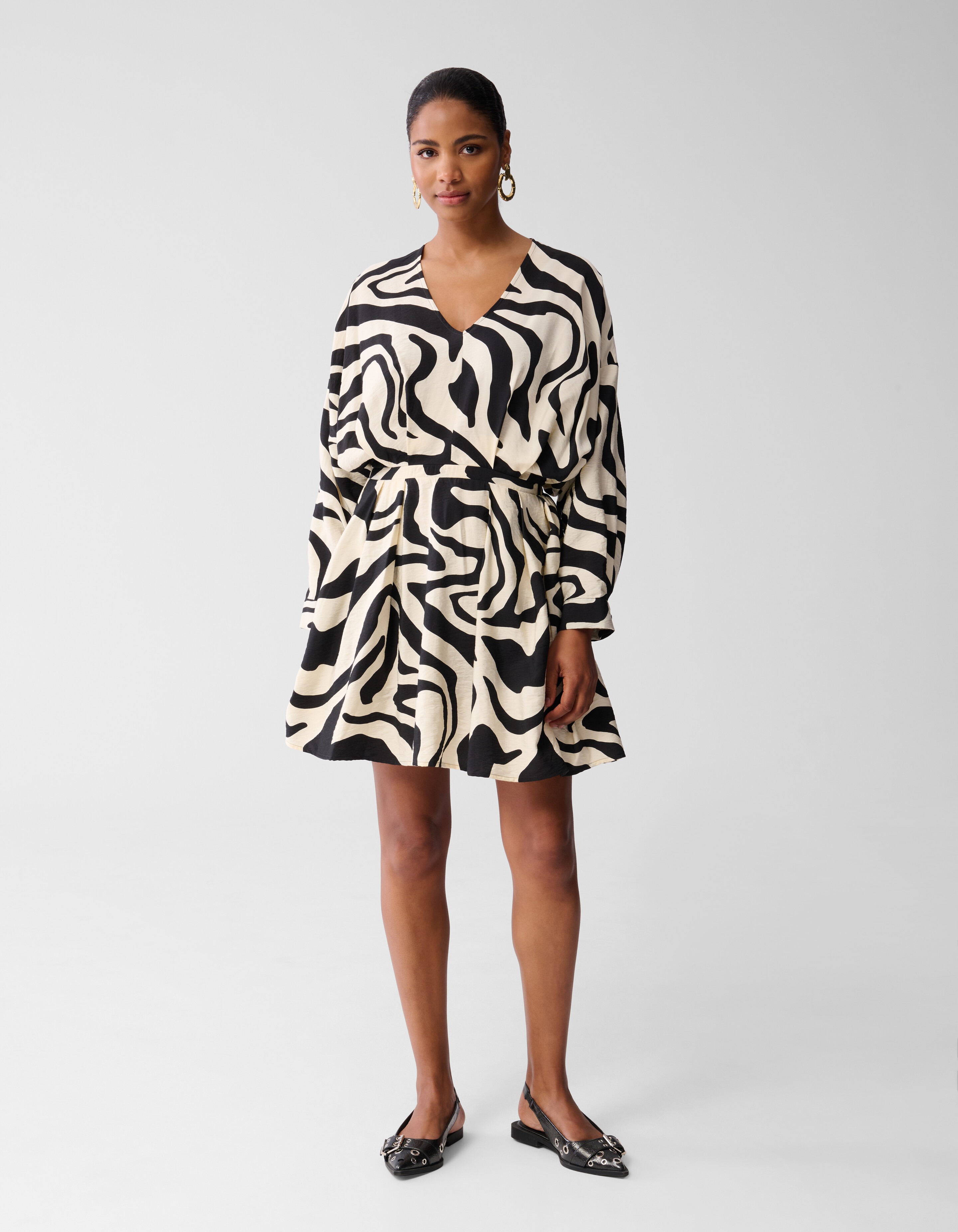 Zebra Mini Jurk Zwart SHOEBY WOMEN