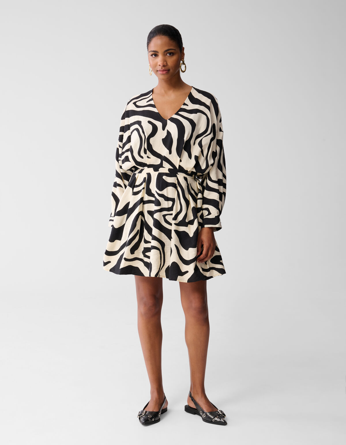 Zebra Mini Jurk Zwart SHOEBY WOMEN