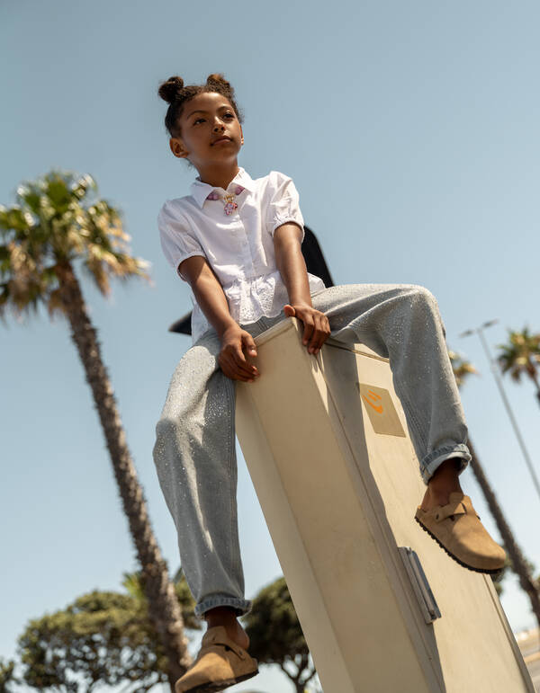 Strass Barrel Fit Jeans Bleached SHOEBY GIRLS