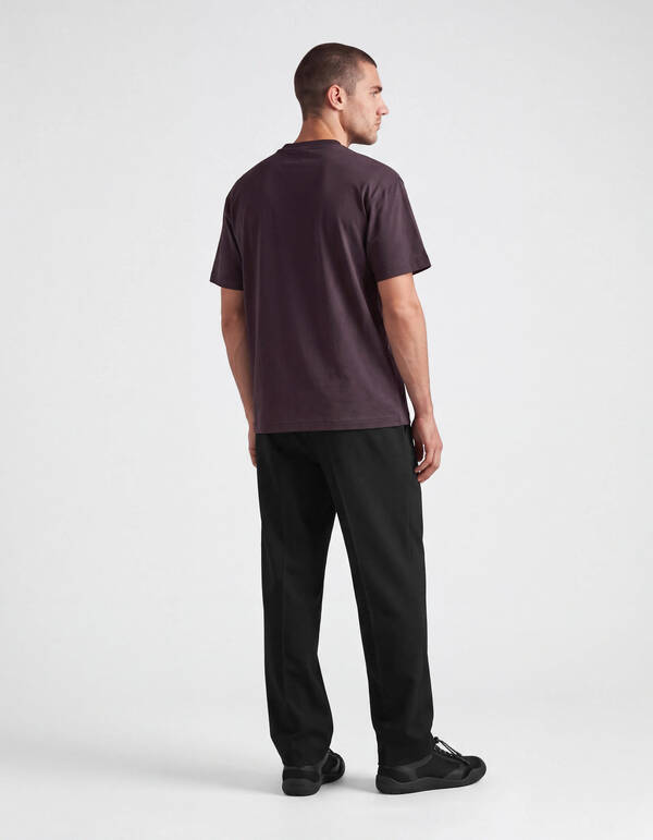 Crinkle Print T-shirt Donkerpaars SHOEBY MEN