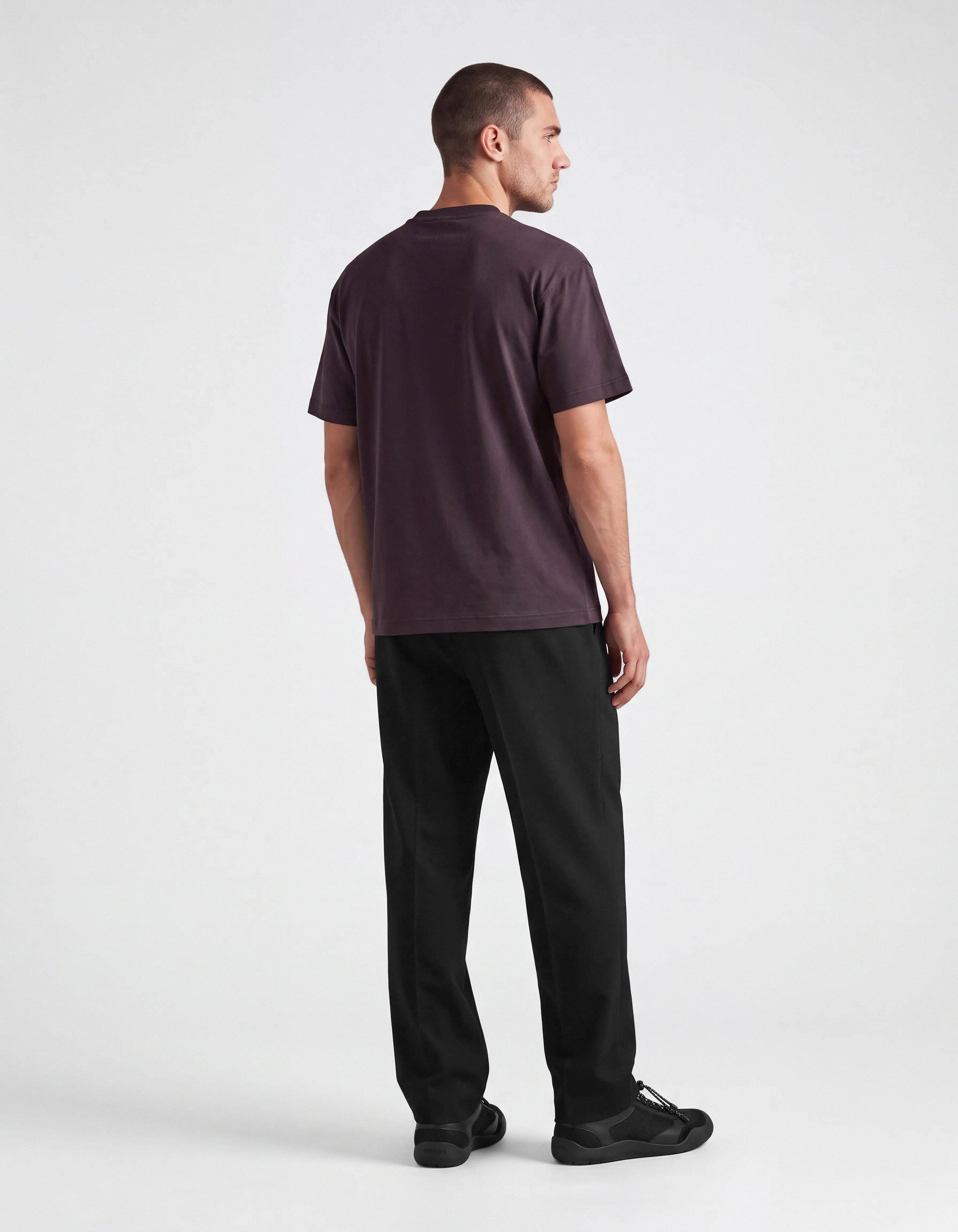 Crinkle Print T-shirt Donkerpaars SHOEBY MEN