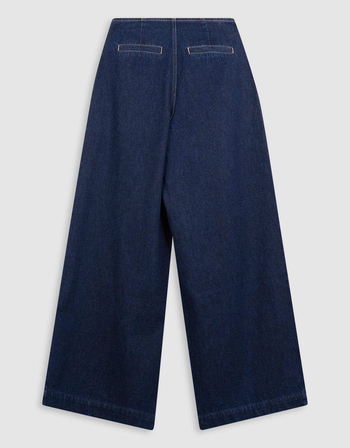 Pleated Button Wide Leg Fit Jeans Donkerblauw SHOEBY WOMEN