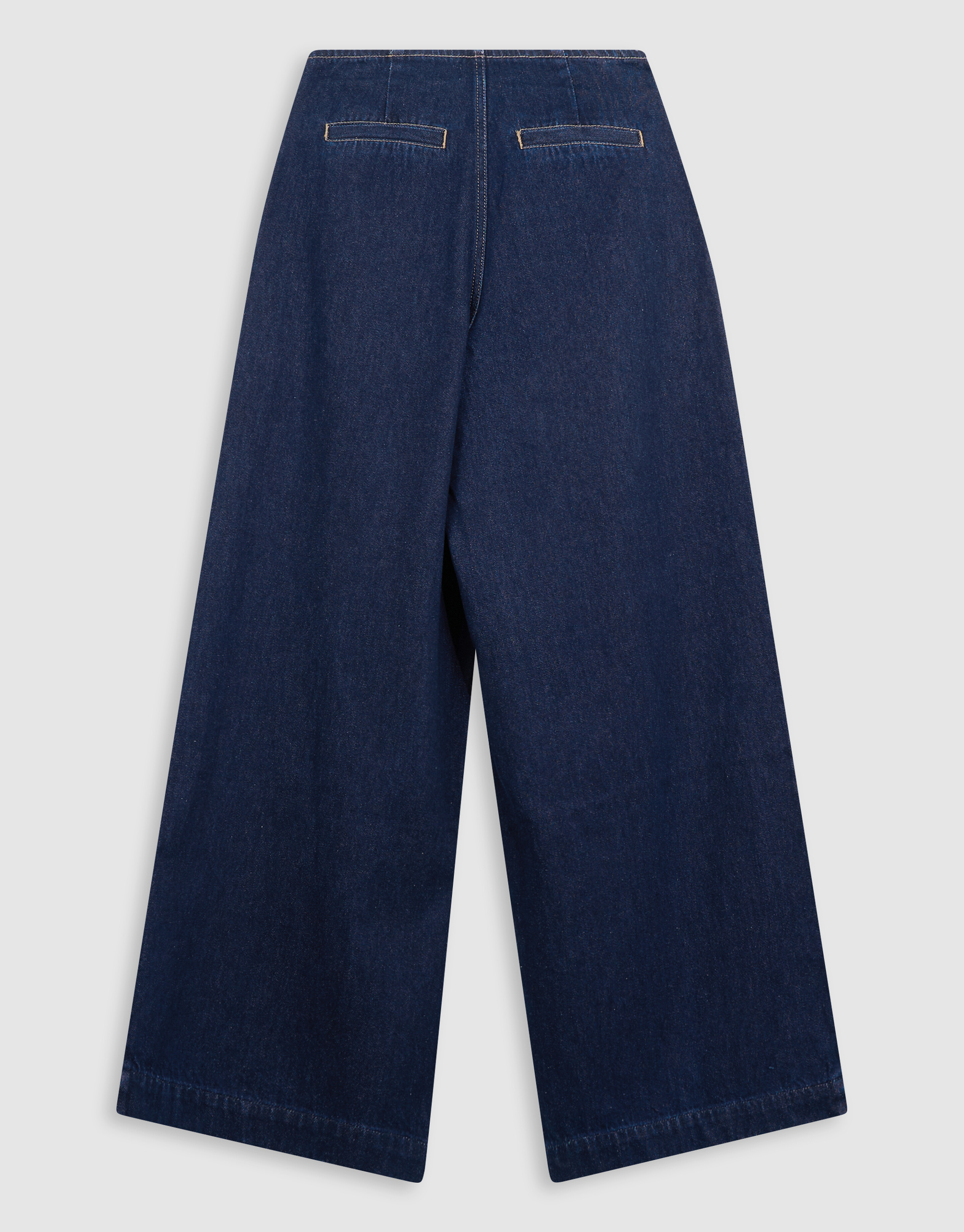 Pleated Button Wide Leg Fit Jeans Donkerblauw SHOEBY WOMEN