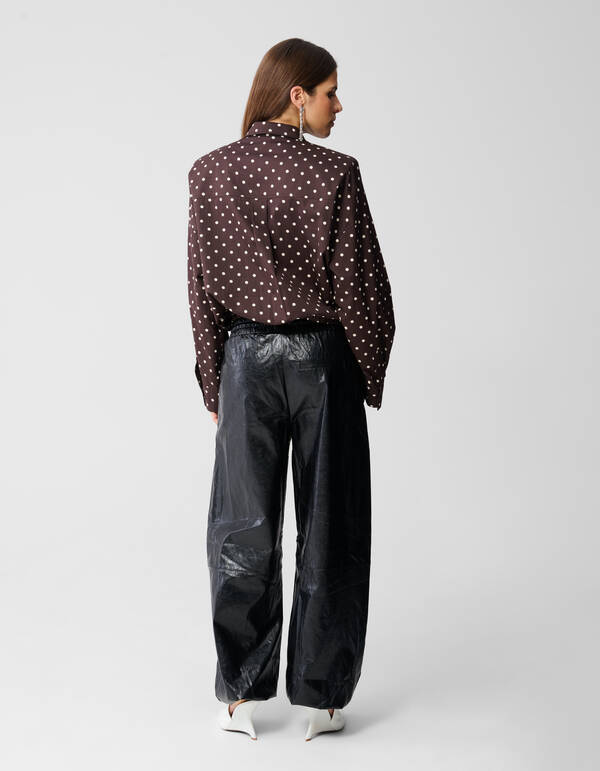 Polkadot Blouse Donkerbruin SHOEBY WOMEN