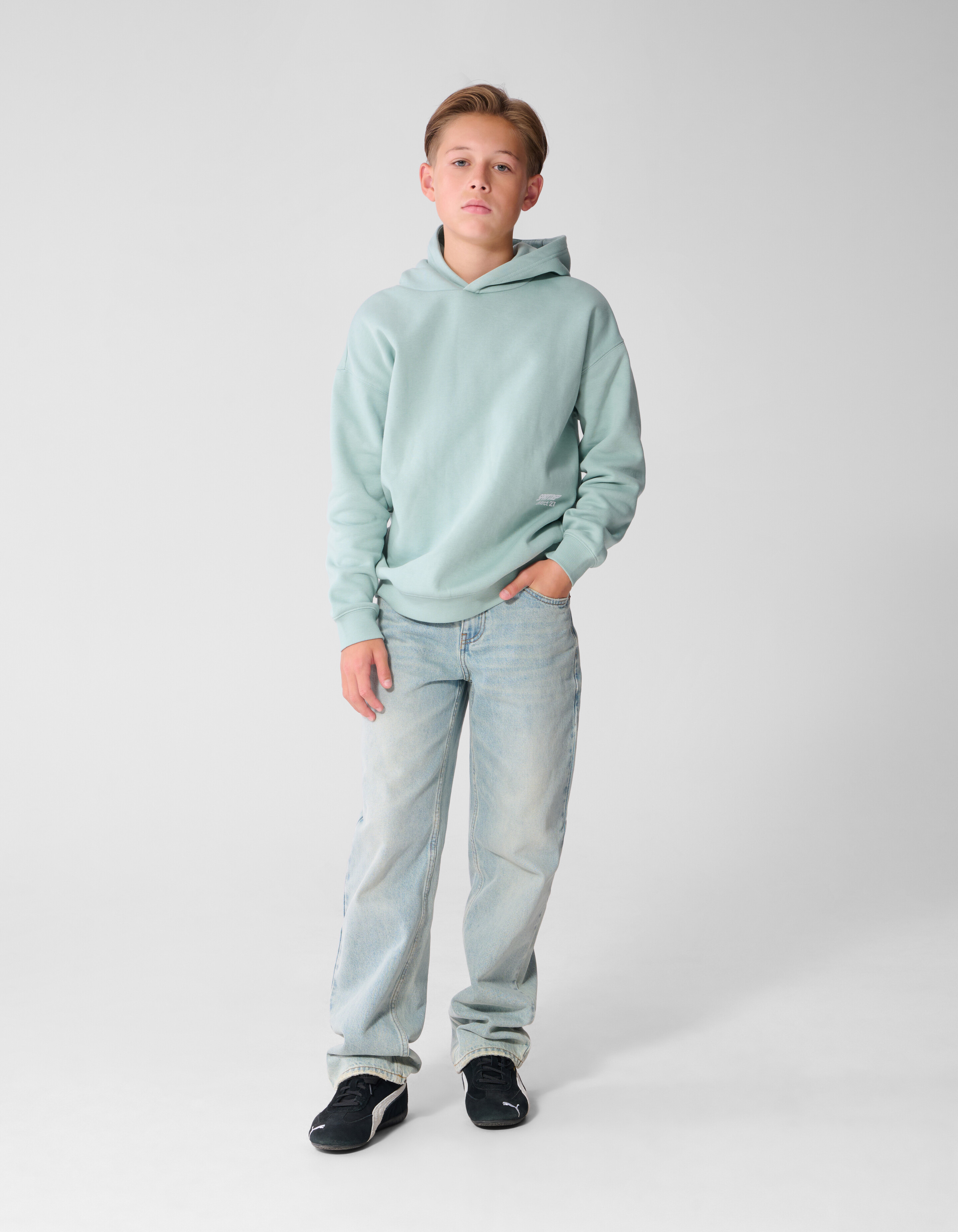 Minimal Hoodie Lichtblauw SHOEBY BOYS