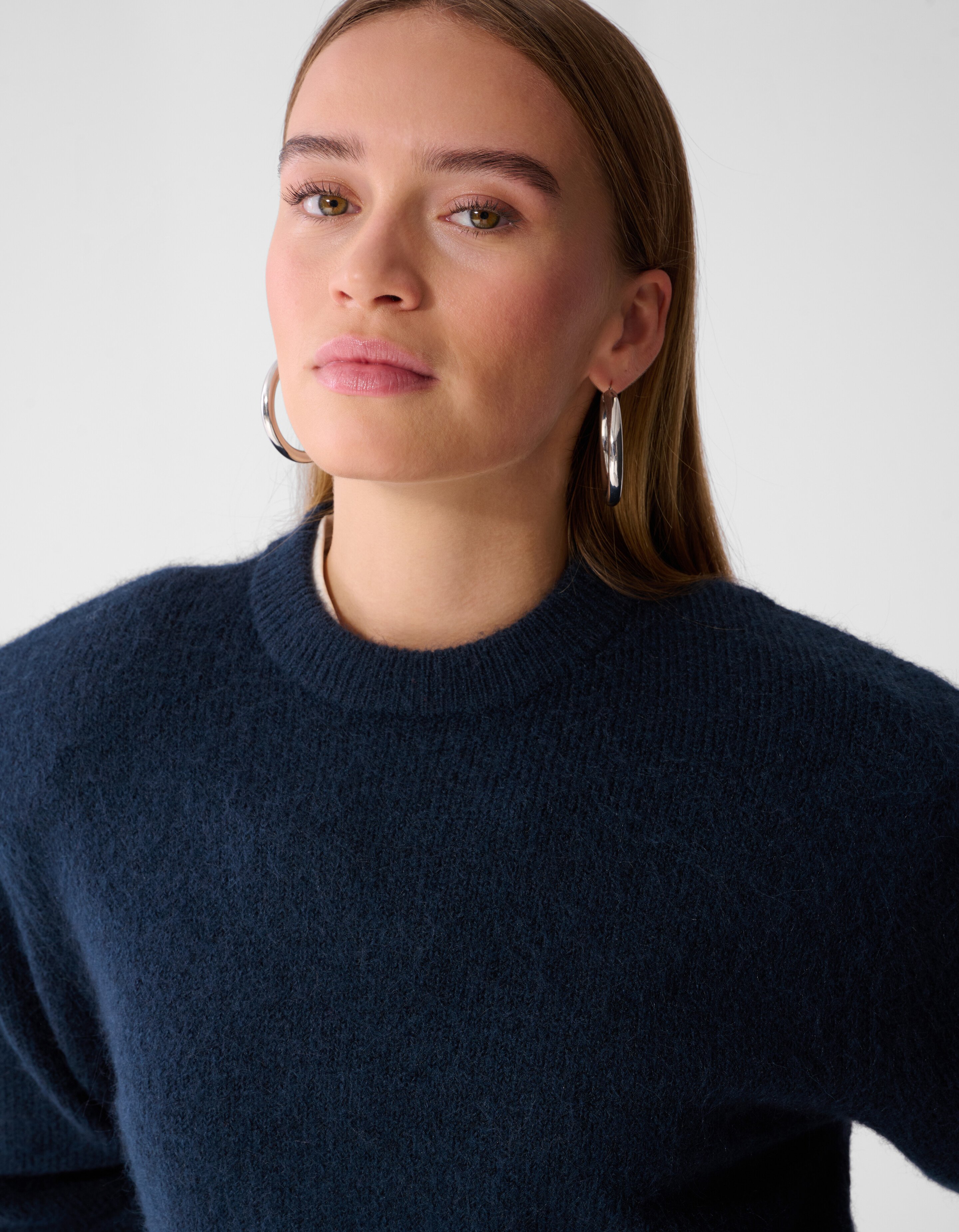 Shoulder Crew Gebreide Trui Donkerblauw SHOEBY WOMEN