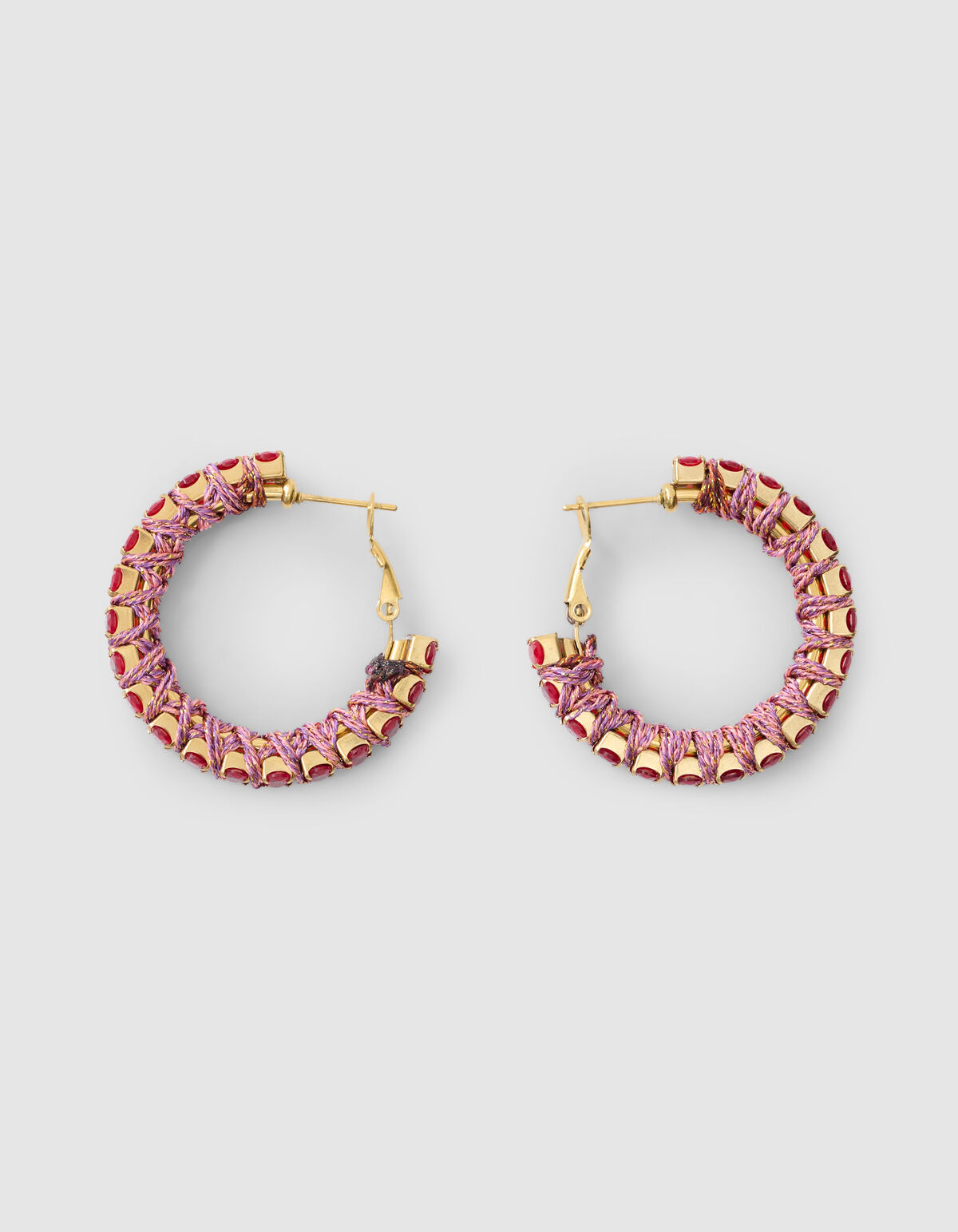 Strass Hoop Oorbellen Goud/Rood SHOEBY ACCESSOIRES