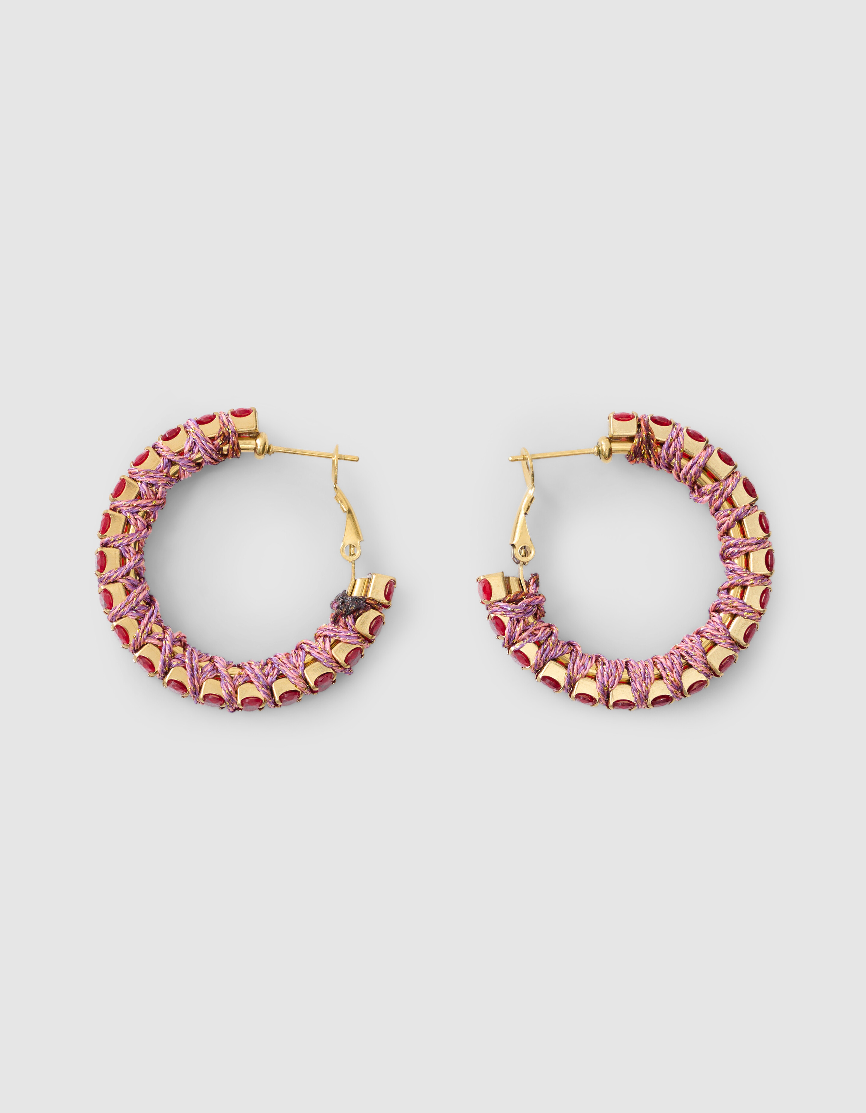 Strass Hoop Oorbellen Goud/Rood SHOEBY ACCESSOIRES