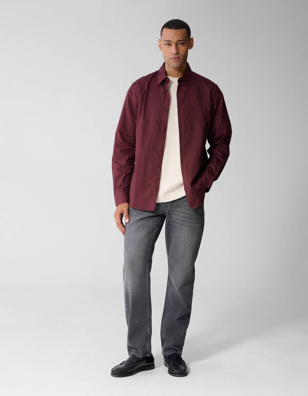 Basis Overhemd Donkerrood SHOEBY MEN