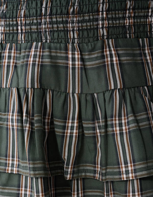 Check Ruffle Rok Groen SHOEBY GIRLS