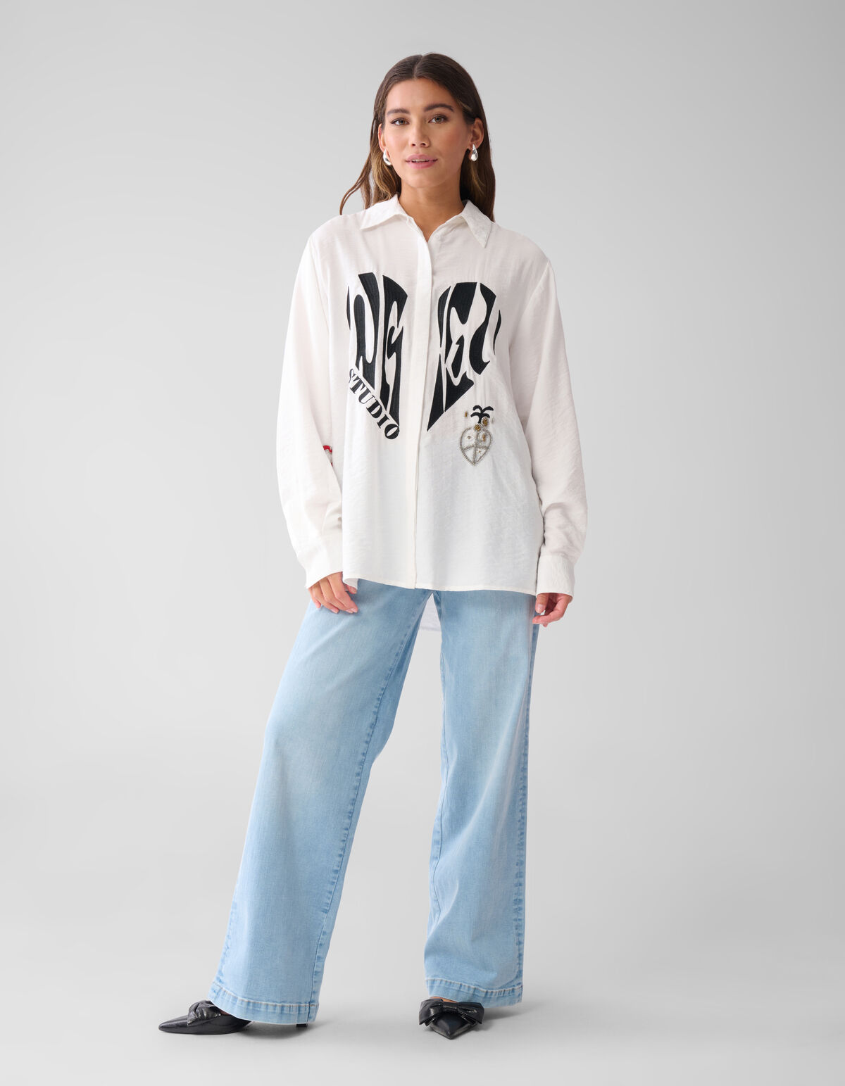 Creative Embro Blouse Gebroken Wit SHOEBY WOMEN