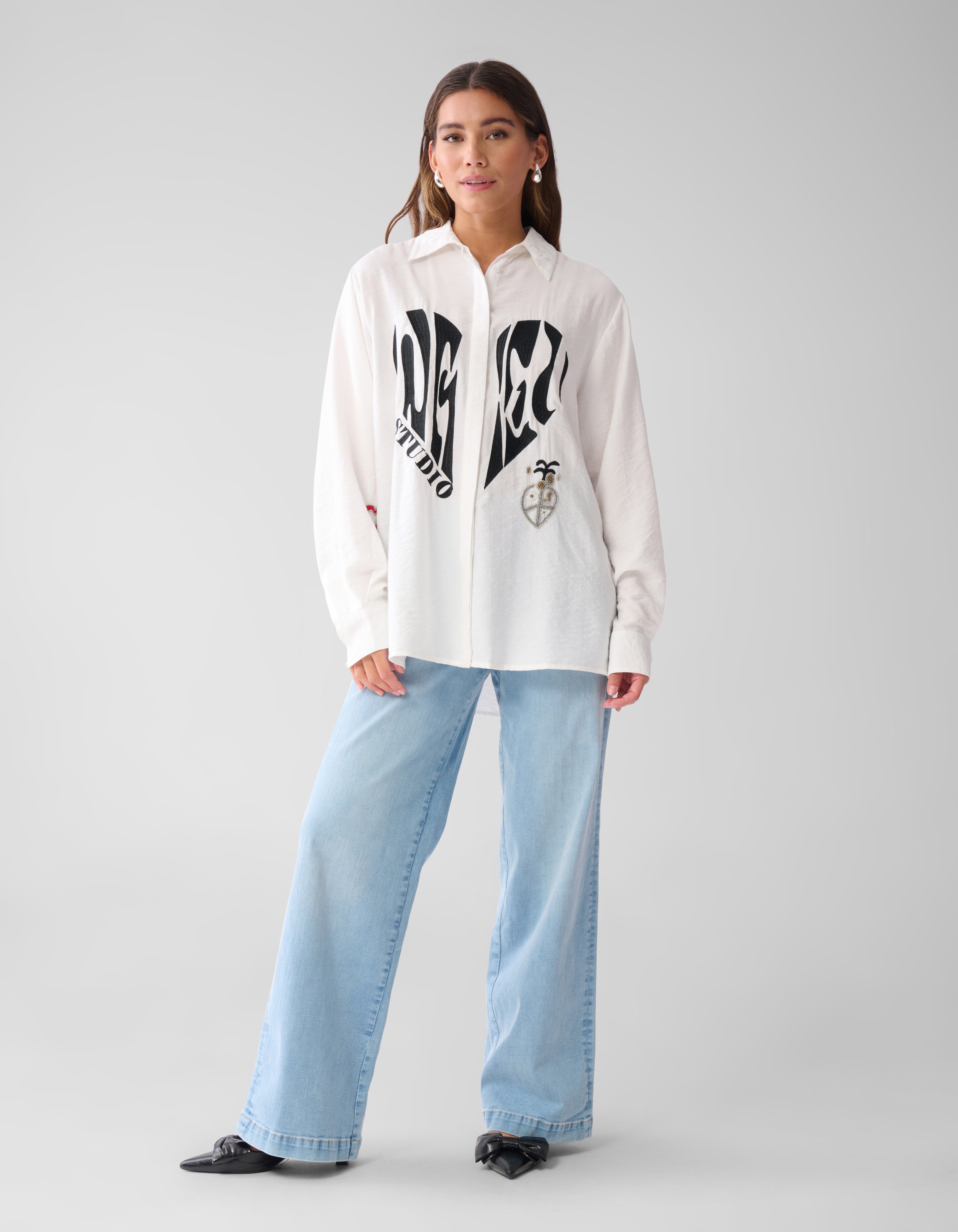 Creative Embro Blouse Gebroken Wit SHOEBY WOMEN